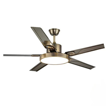 Modern White & Bronze Ceiling Fan with Integrated LED Light