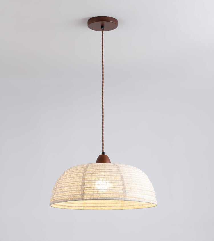 Wabi-Sabi Style Fabric Pendant Light for Homestay