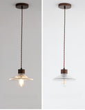 Load image into Gallery viewer, Light Luxury Simple Walnut Wood and Glass Pendant Light for Bedroom