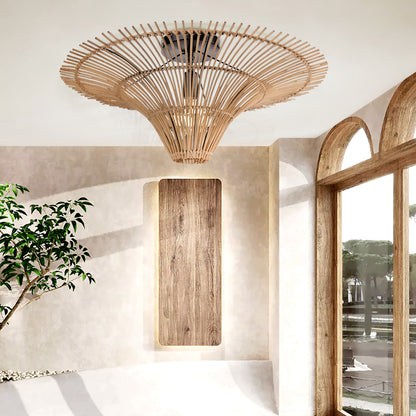 Large Rattan Pendant Light/80 cm/Modern/Ceiling Lamp/Dining room