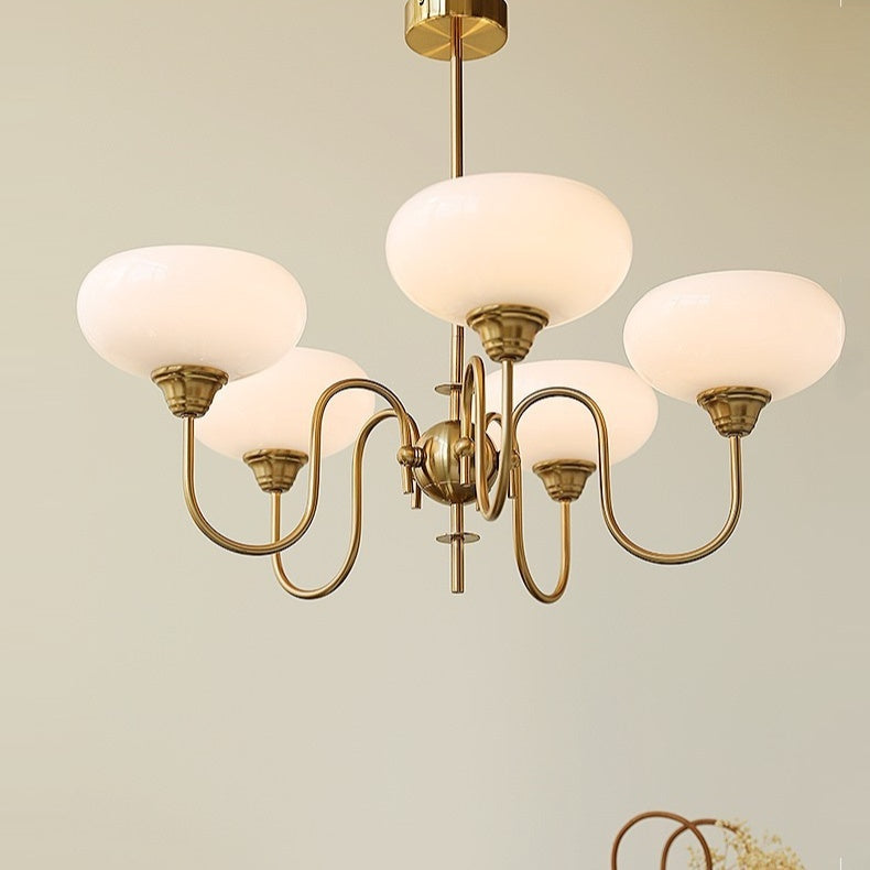 Modern Gooseneck Globe Chandelier - Mid-Century French Retro Pendant Light