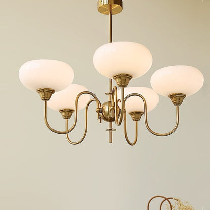 Modern Gooseneck Globe Chandelier - Mid-Century French Retro Pendant Light