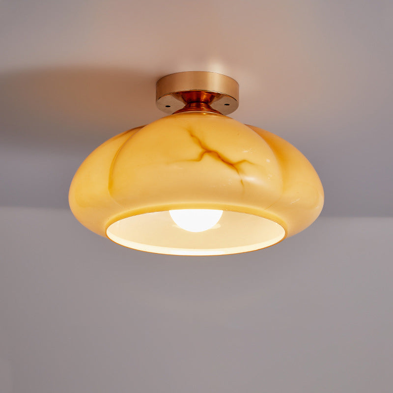 French Medieval-style Retro Glass Ceiling Lamp