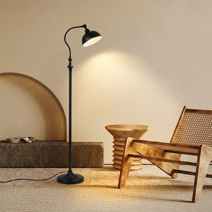 Vintage Adjustable Metal Floor Lamp – Industrial Reading Lamp