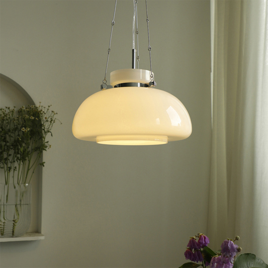 Mid-Century Modern Dome Glass Pendant Light-[Modern pendant lighting for bedroom and living space]-Demolights UK