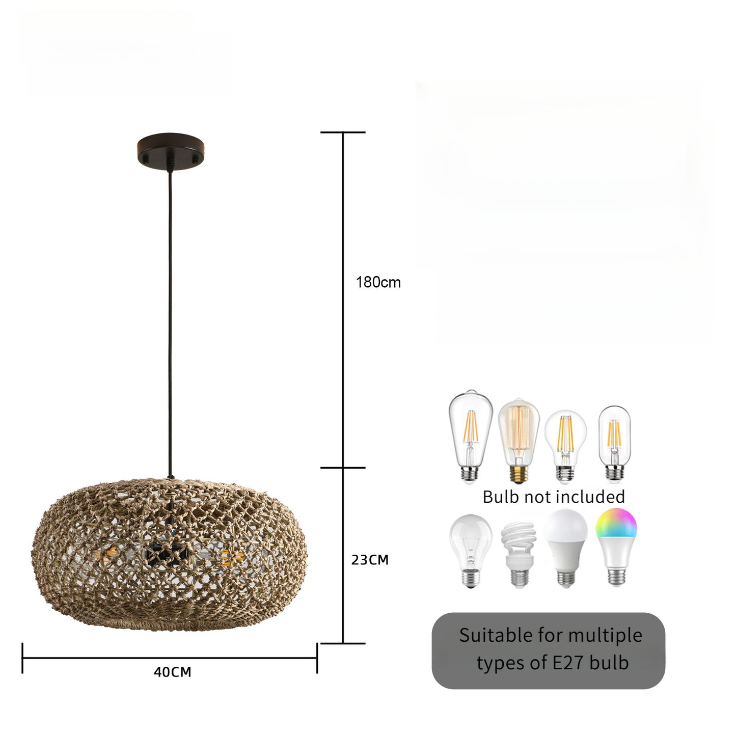 Wabi-Sabi Style  Rattan Woven Pendant Light for Dining Room
