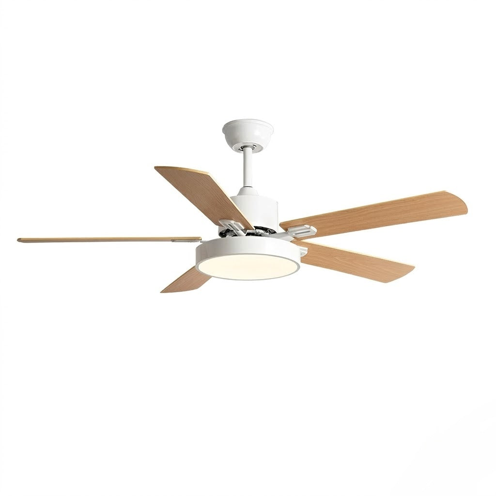 Modern White & Bronze Ceiling Fan with Integrated LED Light