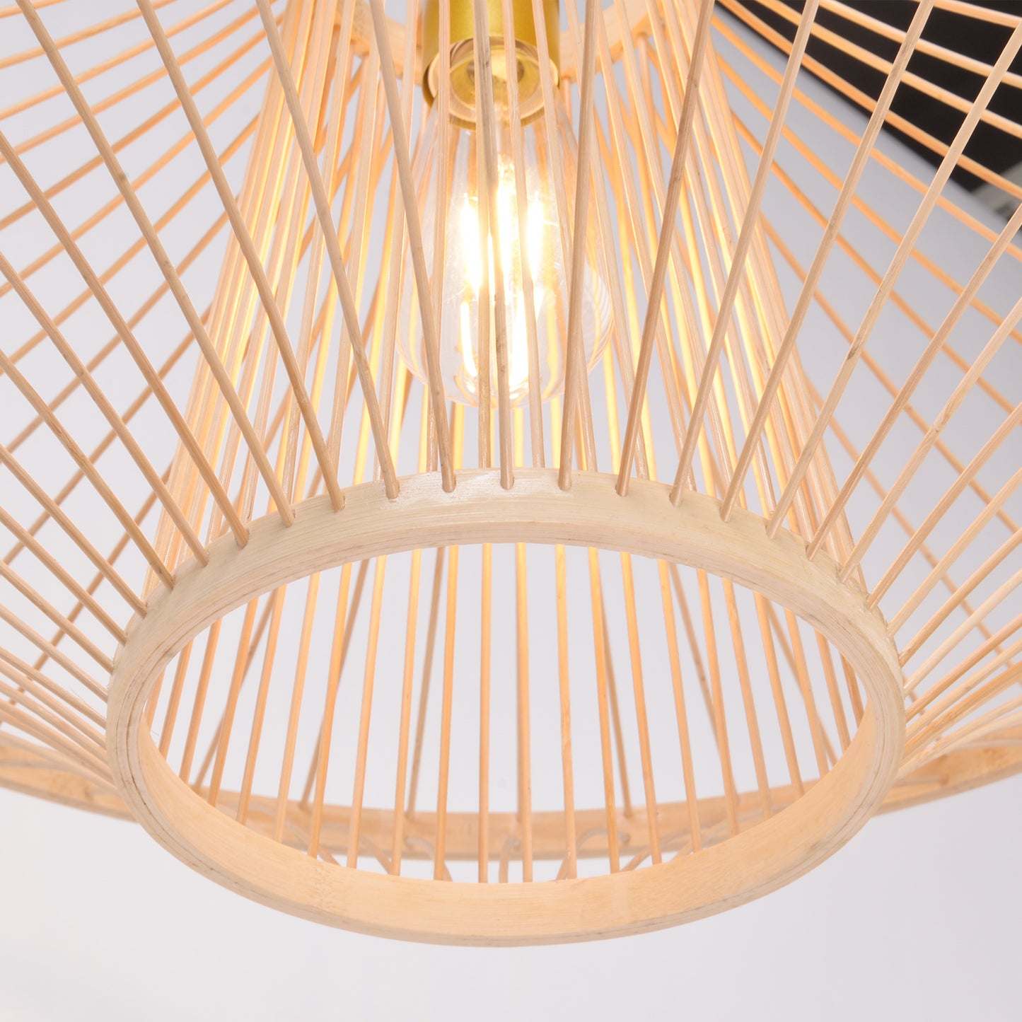 Handmade Bamboo Pendant Light Artistic - Japandi Saucer Bamboo Chandelier