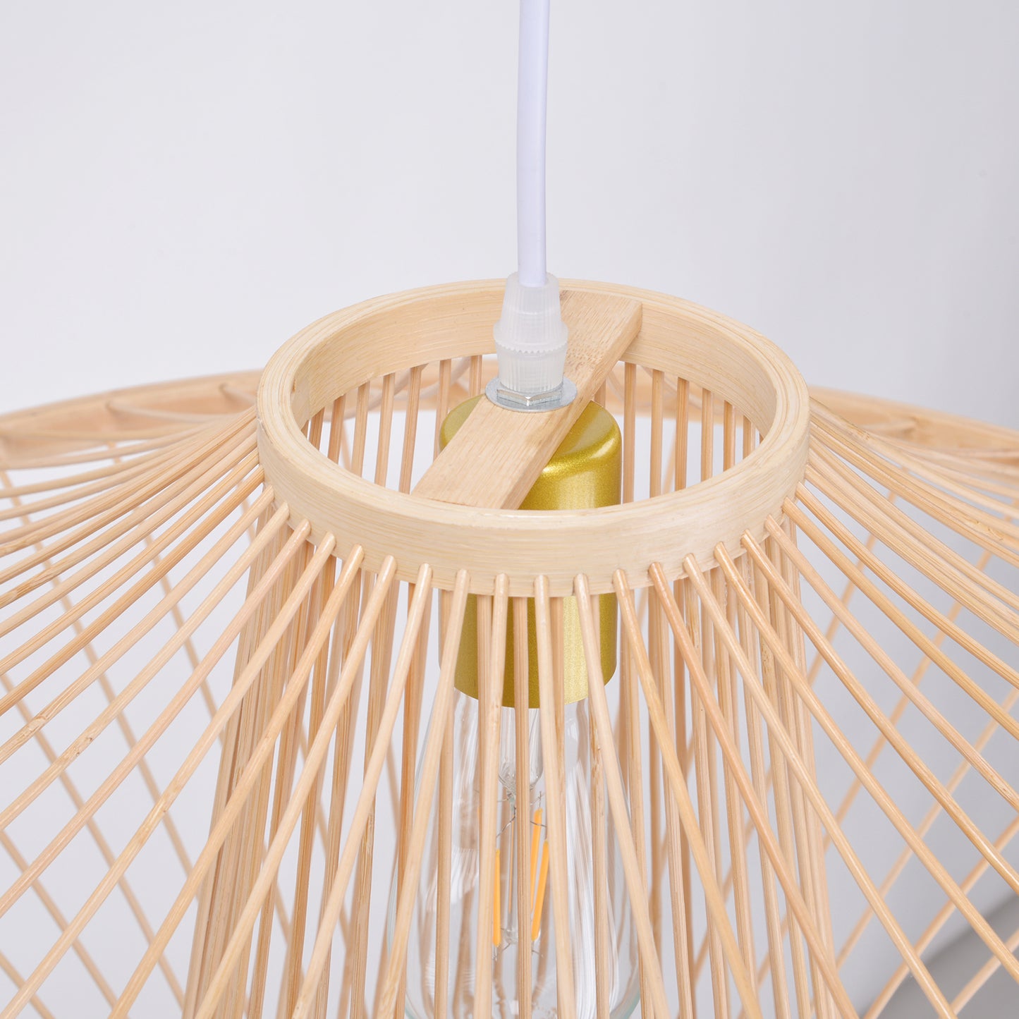 Handmade Bamboo Pendant Light Artistic - Japandi Saucer Bamboo Chandelier
