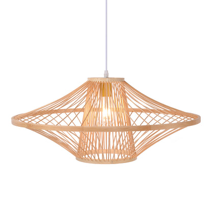 Handmade Bamboo Pendant Light Artistic - Japandi Saucer Bamboo Chandelier