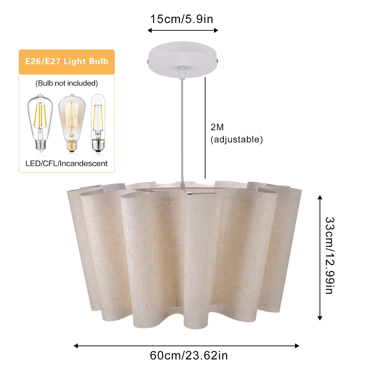 Nordic Fabric Pleated Pendant Lights