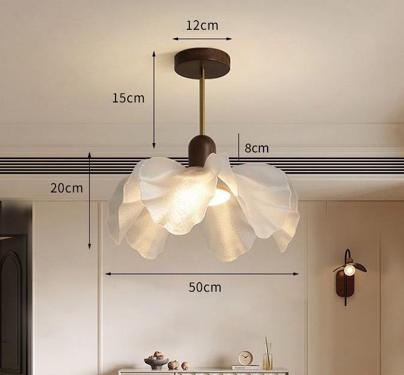 French Vintage Style Flower Pendant Light for Study and Bedroom