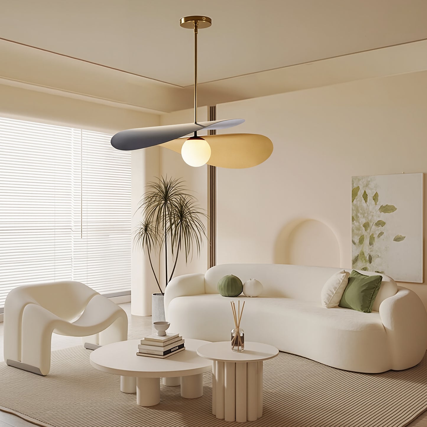 Modern Petal Chandelier - Mid-Century Tri-Tone Leaf Pendant Light