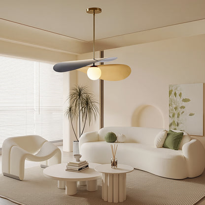 Modern Petal Chandelier - Mid-Century Tri-Tone Leaf Pendant Light