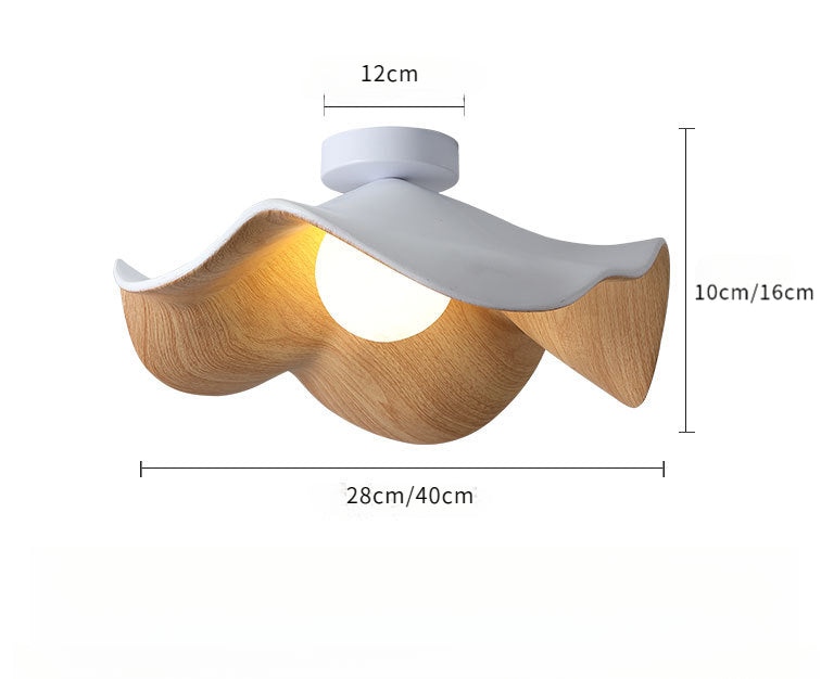 Creative Retro Wood Grain Ceiling Light for Entryway Balcony
