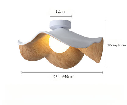 Creative Retro Wood Grain Ceiling Light for Entryway Balcony