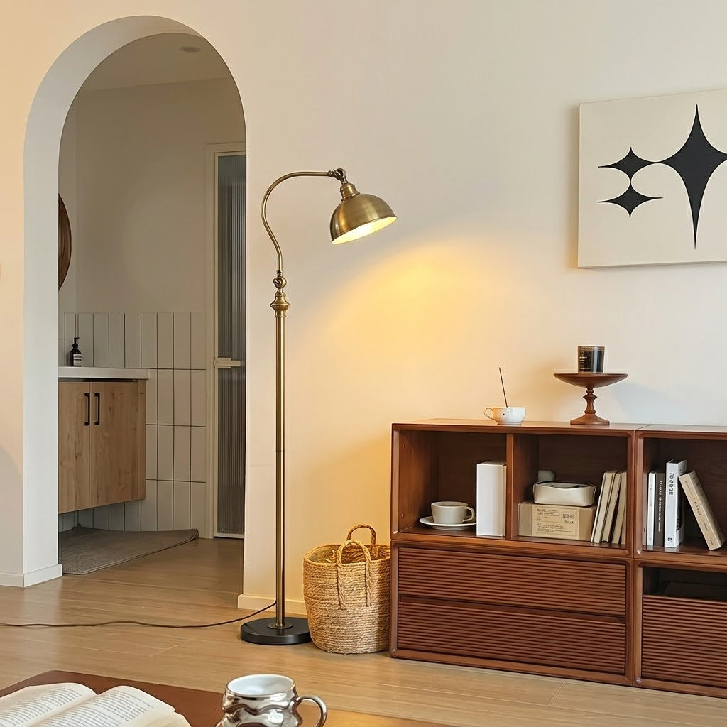 Vintage Adjustable Metal Floor Lamp – Industrial Reading Lamp
