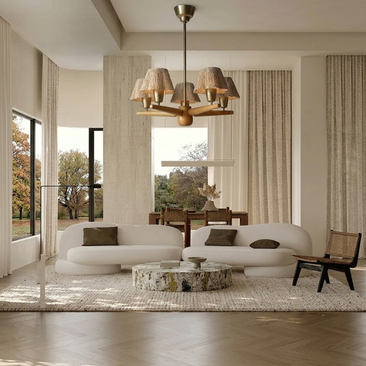 Mid-Century Solid Wood Ceiling Light for Dining Room