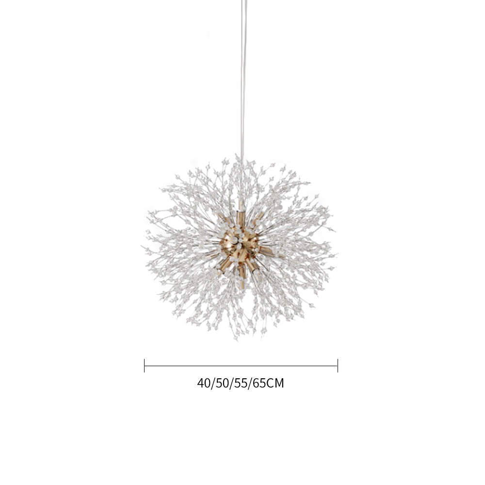 Modern Crystal Firework Chandelier - Gold Dandelion Pendant Light