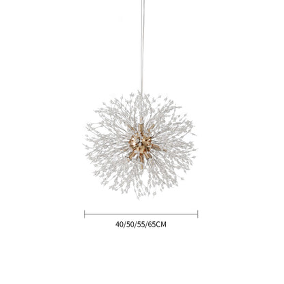 Modern Crystal Firework Chandelier - Gold Dandelion Pendant Light