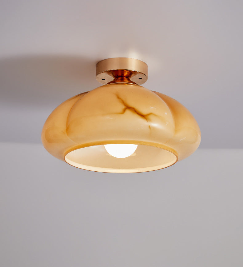 French Medieval-style Retro Glass Ceiling Lamp