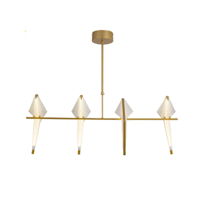4-Bird Linear Origami Light | Modern Gold Kitchen Island Pendant