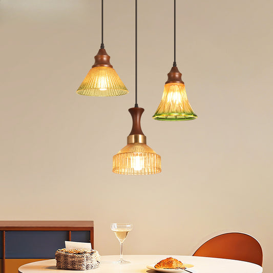 Nordic Vintage Glass Pendant Light for Bedroom or Study-[Modern pendant lighting for bedroom and living space]-Demolights UK