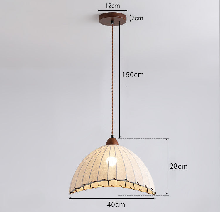 Wabi-Sabi Style Fabric Pendant Light for Homestay