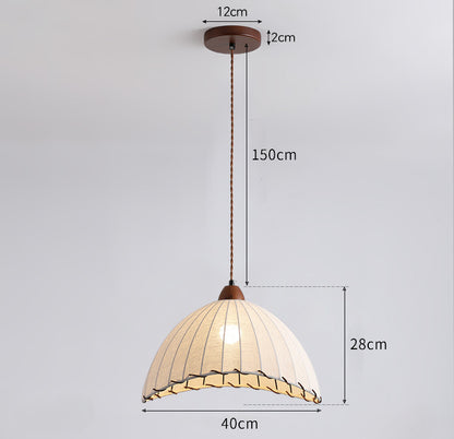Wabi-Sabi Style Fabric Pendant Light for Homestay