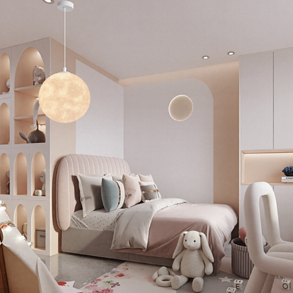 Creative 3D Printed Moon Pendant Light For Bedroom Eco-Friendly Lunar Globe Chandelier