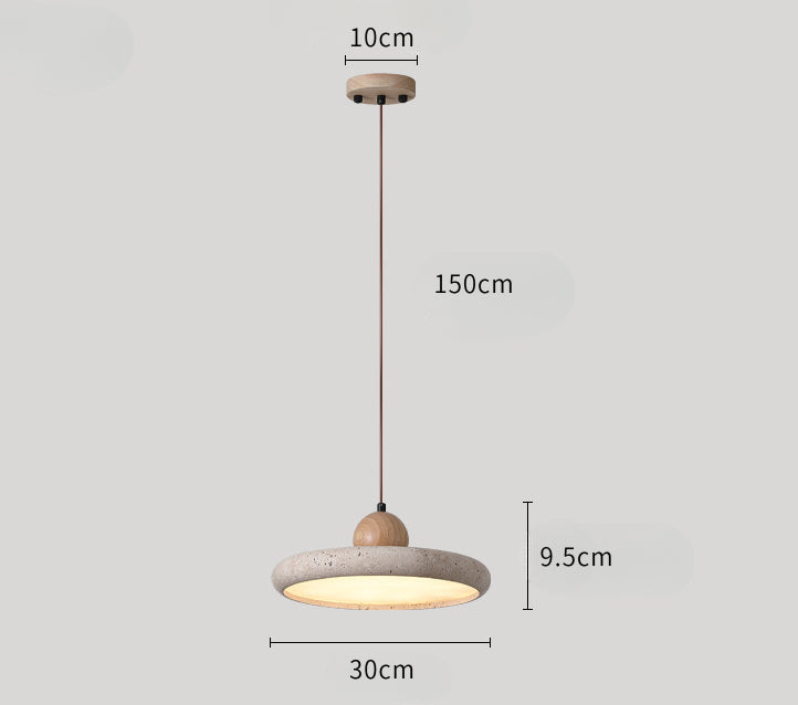 Wabi-Sabi Style Yellow Travertine Pendant Light for Dining Table Lamp