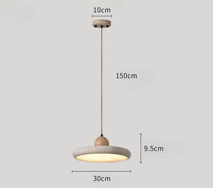 Wabi-Sabi Style Yellow Travertine Pendant Light for Dining Table Lamp