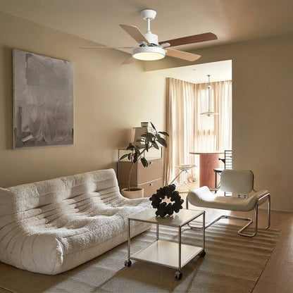 Modern White & Bronze Ceiling Fan with Integrated LED Light