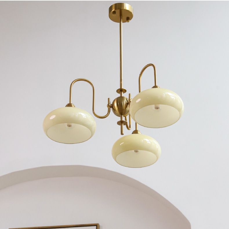 Modern Gooseneck Globe Chandelier - Mid-Century French Retro Pendant Light