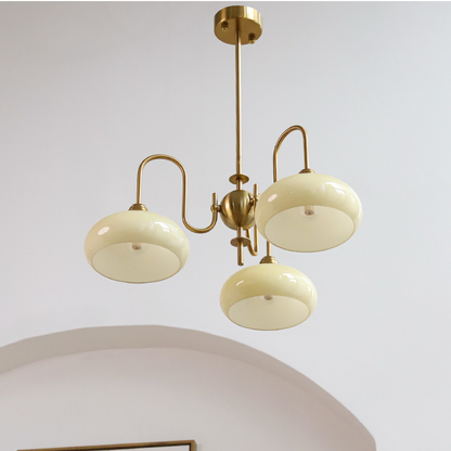 Modern Gooseneck Globe Chandelier - Mid-Century French Retro Pendant Light