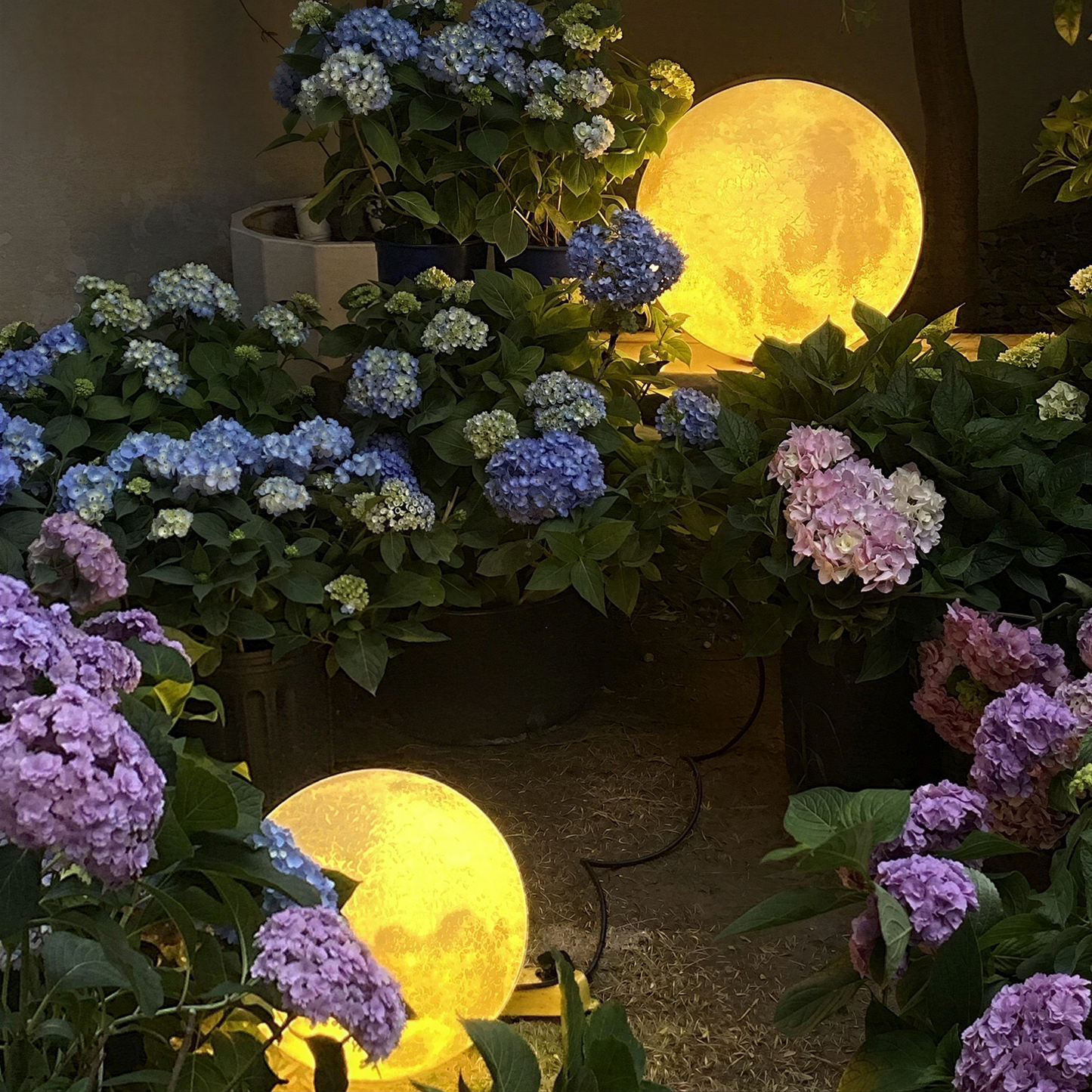 Solar Powered Moon Globe Lamp - Outdoor IP65 Waterproof Hemp Fiber Light
