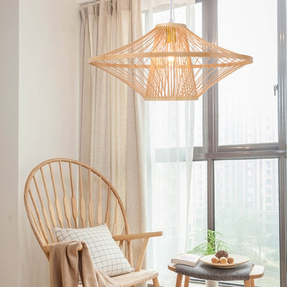 Handmade Bamboo Pendant Light Artistic - Japandi Saucer Bamboo Chandelier