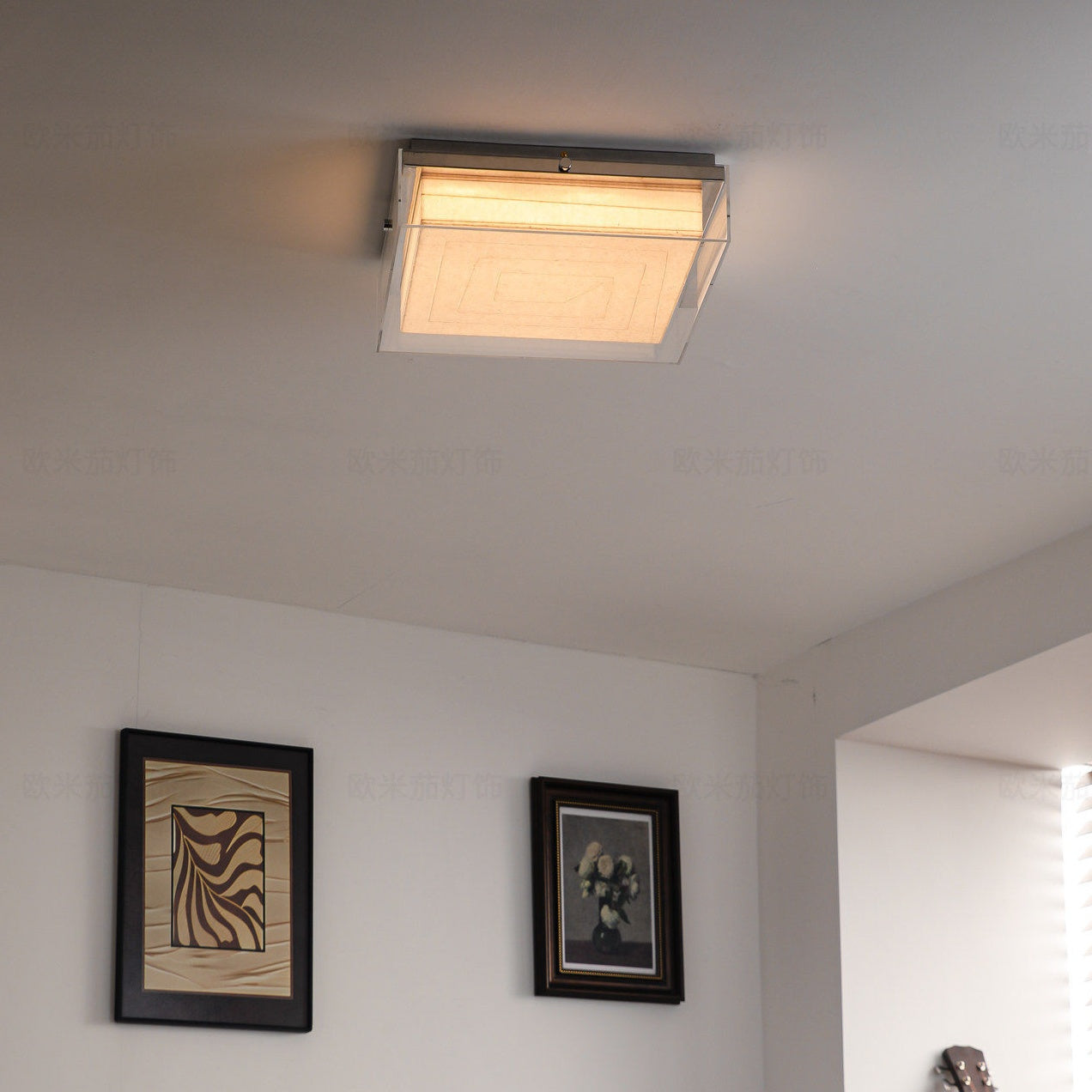 Modern Square Acrylic Flush Mount Light - 3-Color Ceiling Lamp