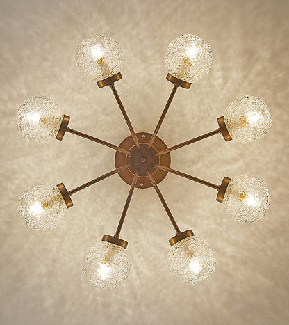 French Vintage Glass Ceiling Light for Living Room