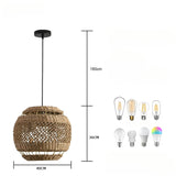Load image into Gallery viewer, Vintage Rattan Pendant Light for Dining Room