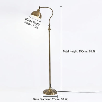 Vintage Adjustable Metal Floor Lamp – Industrial Reading Lamp
