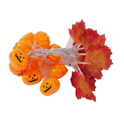 🎃 Halloween Pumpkin & Maple Leaf String Lights