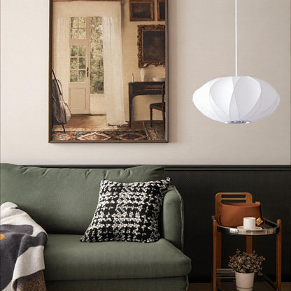 Mid-Century fabric Cocoon Pendant Light - Modern Cloud Bubble Shade Chandelier