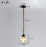 Load image into Gallery viewer, Light Luxury Simple Walnut Wood and Glass Pendant Light for Bedroom