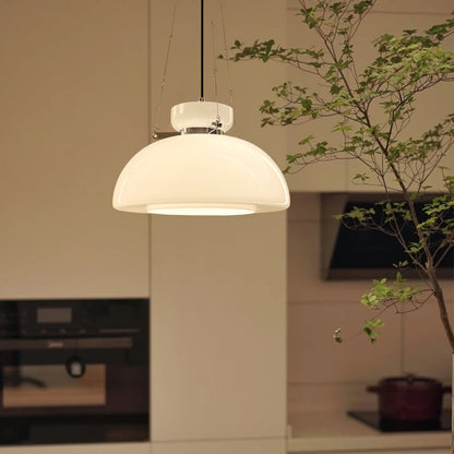 Mid-Century Modern Bauhaus Dome Glass Pendant Light 