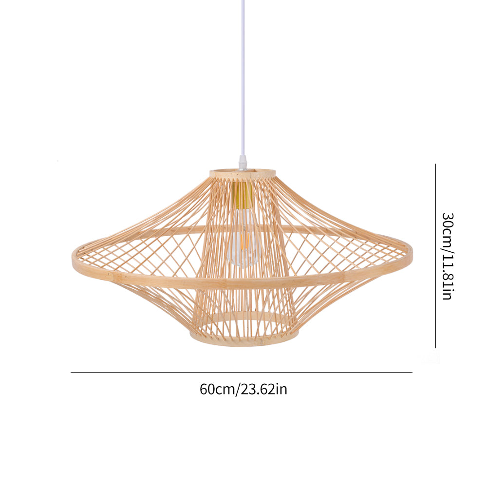 Handmade Bamboo Pendant Light Artistic - Japandi Saucer Bamboo Chandelier