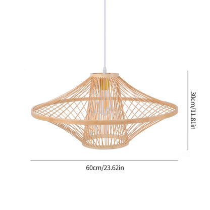 Handmade Bamboo Pendant Light Artistic - Japandi Saucer Bamboo Chandelier