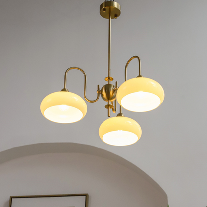Modern Gooseneck Globe Chandelier - Mid-Century French Retro Pendant Light