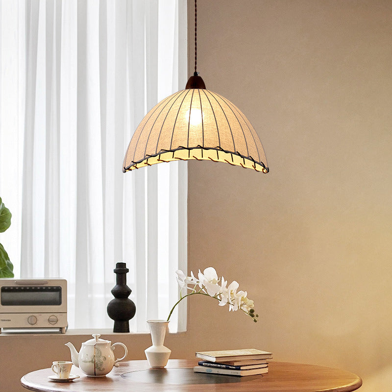 Wabi-Sabi Style Fabric Pendant Light for Homestay