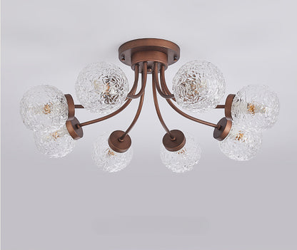 French Vintage Glass Ceiling Light for Living Room